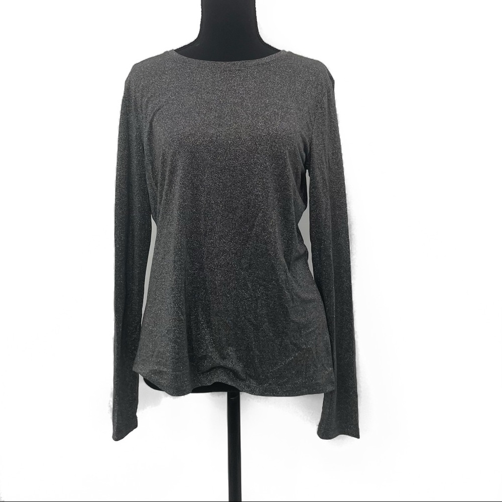 Talbots Sparkly Long Sleeve Top Lightweight Shimmer Blouse Dressy Casual Style M